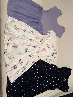 Bundle 4T Girls Dresses. H&M Black Heart-Old Navy Lavender-Disney Minnie
